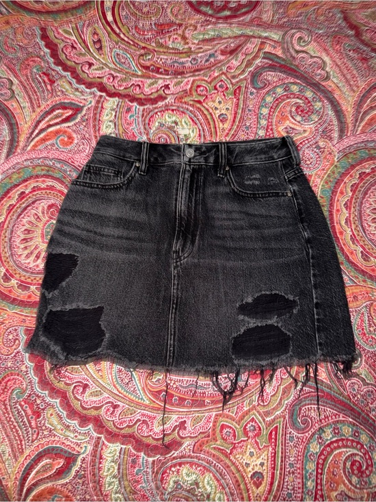 PacSun Dresses & Skirts - PacSun Black Distressed Denim Mini Skirt - Women's